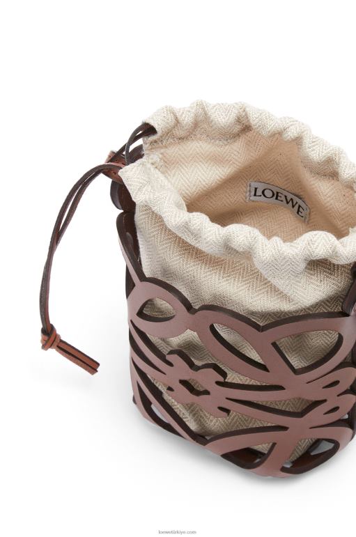 Loewe klasik dana derisi ve kanvas anagram cep 02600224 kadınlar ten rengi/ekru