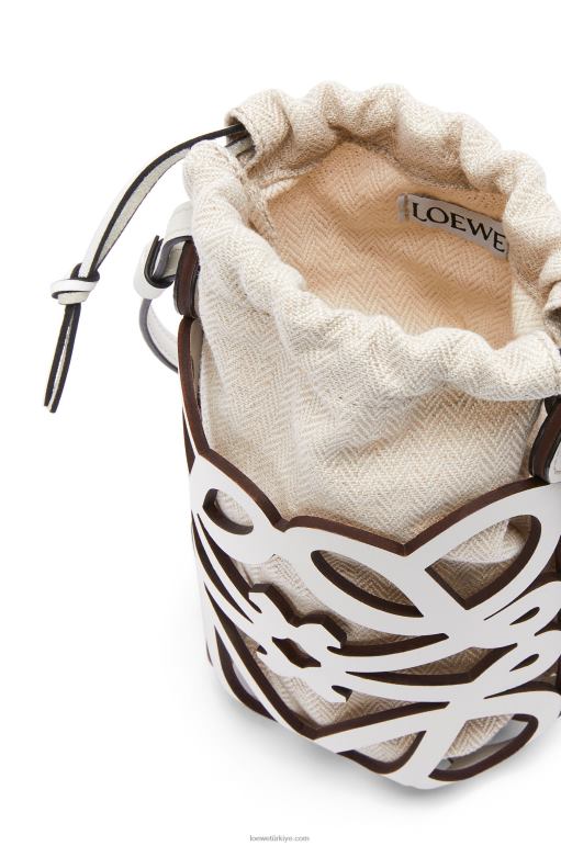 Loewe klasik dana derisi ve kanvas anagram cep 02600558 kadınlar beyaz/ekru