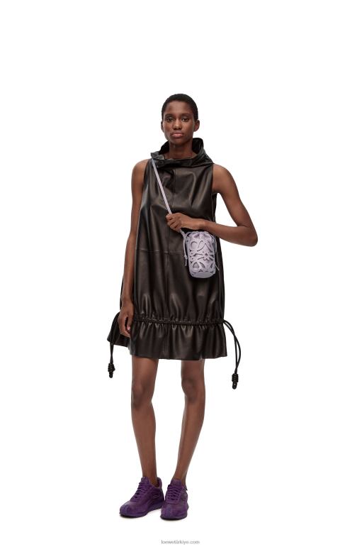Loewe klasik dana derisi ve napa anagram cep 02600550 kadınlar soluk patlıcan sır