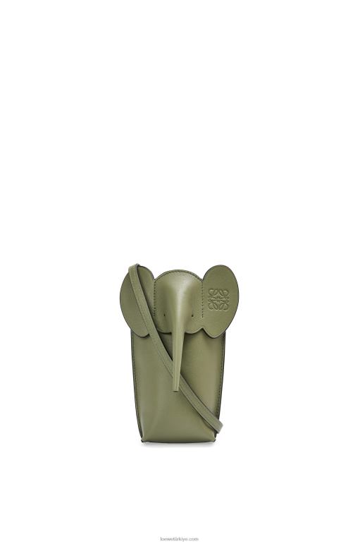 Loewe klasik dana derisinde fil cebi 02600597 kadınlar avokado yeşili