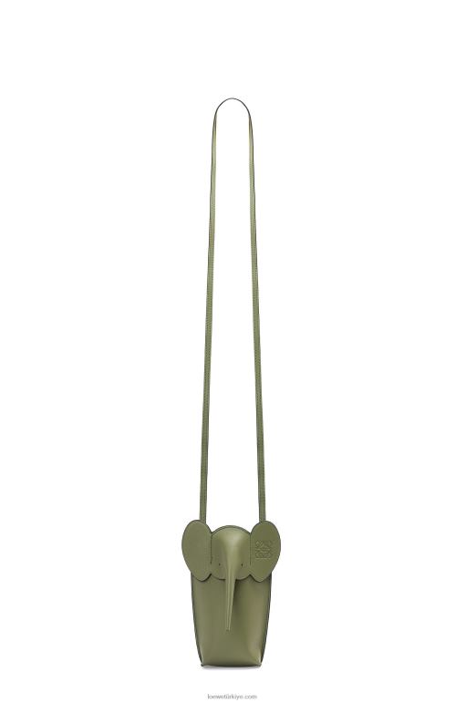 Loewe klasik dana derisinde fil cebi 02600597 kadınlar avokado yeşili