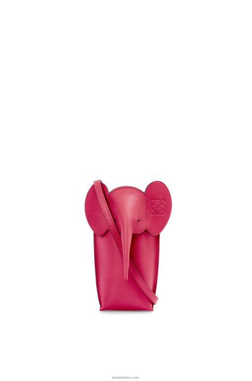 Loewe klasik dana derisinde fil cebi 02600604 kadınlar yakut kırmızısı sır