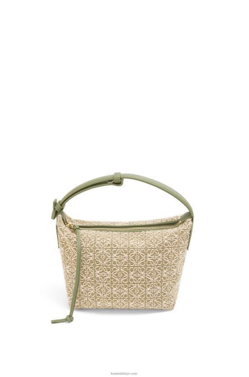 Loewe anagram jakarlı ve dana derisinden küçük cubi çanta 02600485 kadınlar yeşil/avokado yeşili