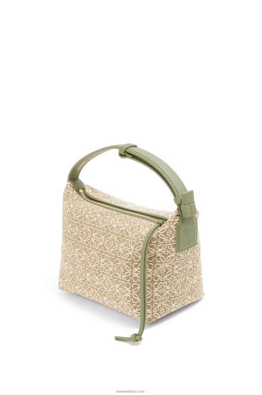 Loewe anagram jakarlı ve dana derisinden küçük cubi çanta 02600485 kadınlar yeşil/avokado yeşili