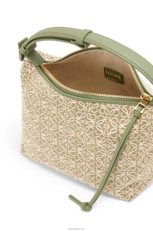 Loewe anagram jakarlı ve dana derisinden küçük cubi çanta 02600485 kadınlar yeşil/avokado yeşili