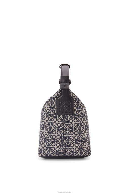 Loewe anagram jakarlı ve dana derisinden küçük cubi çanta 02600518 kadınlar lacivert/siyah