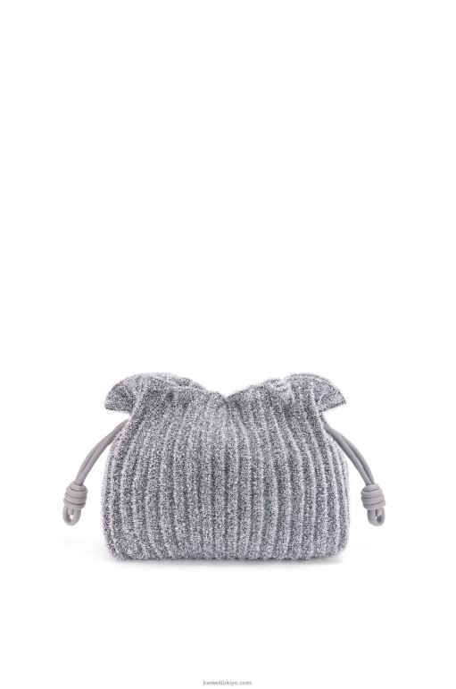 Loewe Lureks kumaştan mini flamenko debriyajı 02600561 kadınlar gümüş
