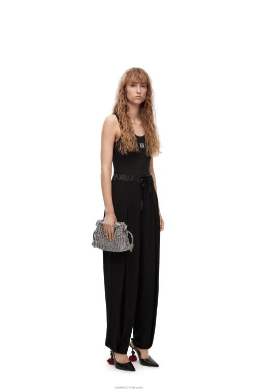 Loewe Lureks kumaştan mini flamenko debriyajı 02600561 kadınlar gümüş