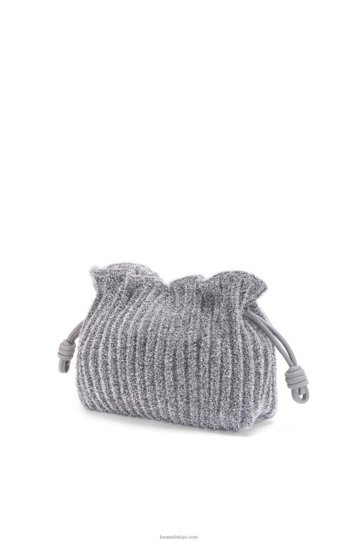 Loewe Lureks kumaştan mini flamenko debriyajı 02600561 kadınlar gümüş
