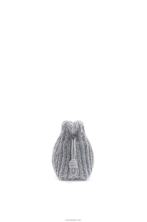 Loewe Lureks kumaştan mini flamenko debriyajı 02600561 kadınlar gümüş