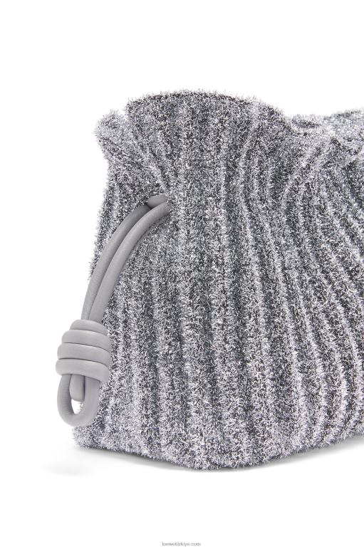 Loewe Lureks kumaştan mini flamenko debriyajı 02600561 kadınlar gümüş