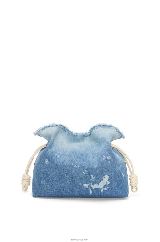 Loewe denimde flamenko debriyajı 02600534 kadınlar açık mavi/fildişi
