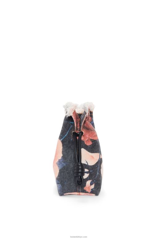 Loewe denimde güllü flamenko debriyajı 02600389 kadınlar siyah