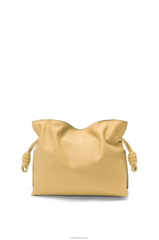Loewe napa dana derisinden flamenko debriyajı 02600363 kadınlar koyu tereyağı