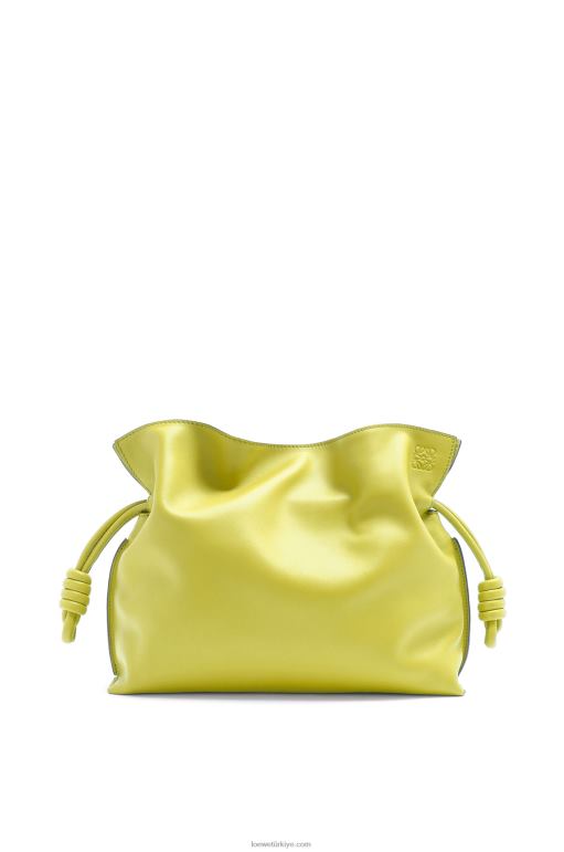 Loewe napa dana derisinden flamenko debriyajı 02600608 kadınlar limon sarısı