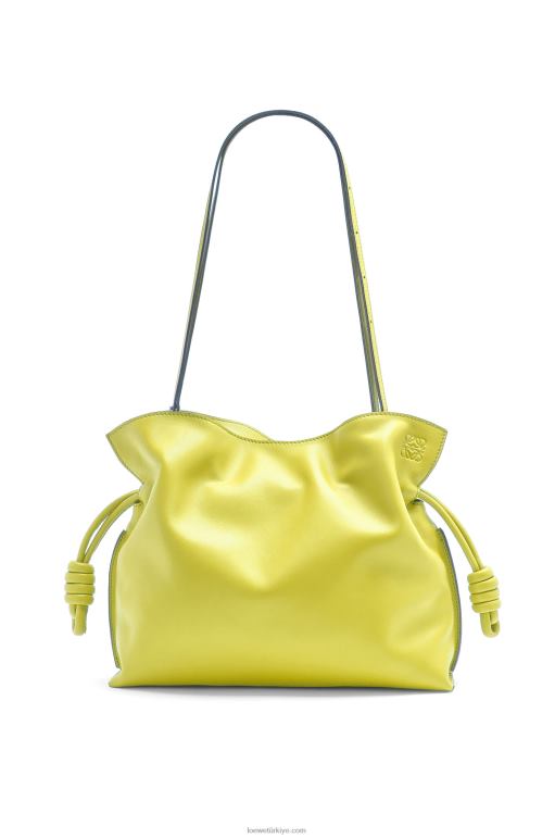 Loewe napa dana derisinden flamenko debriyajı 02600608 kadınlar limon sarısı