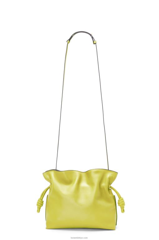 Loewe napa dana derisinden flamenko debriyajı 02600608 kadınlar limon sarısı