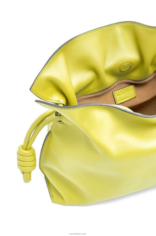 Loewe napa dana derisinden flamenko debriyajı 02600608 kadınlar limon sarısı