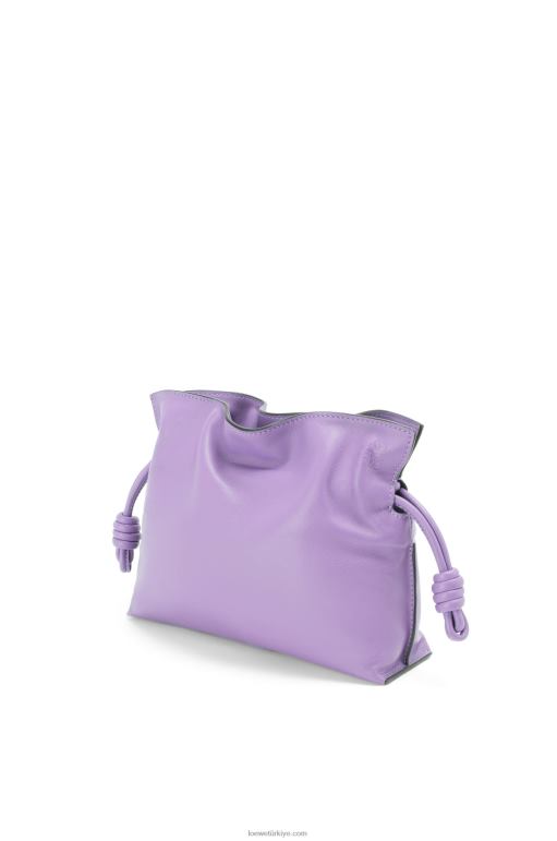 Loewe napa dana derisinden mini flamenko debriyajı 02600204 kadınlar açık leylak rengi