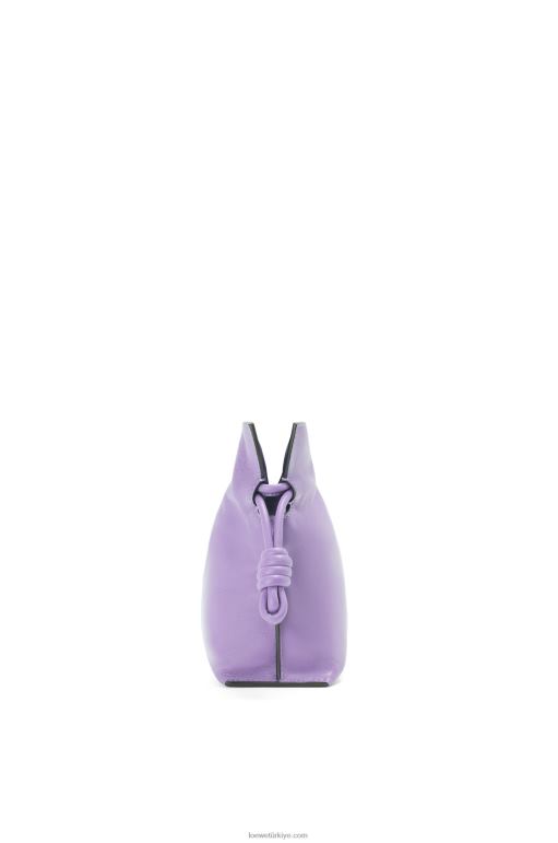 Loewe napa dana derisinden mini flamenko debriyajı 02600204 kadınlar açık leylak rengi