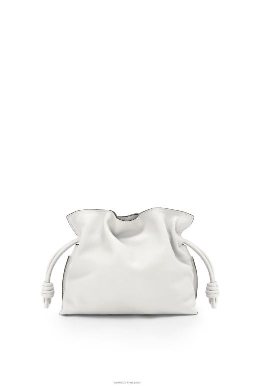 Loewe napa dana derisinden mini flamenko debriyajı 02600207 kadınlar açık beyaz