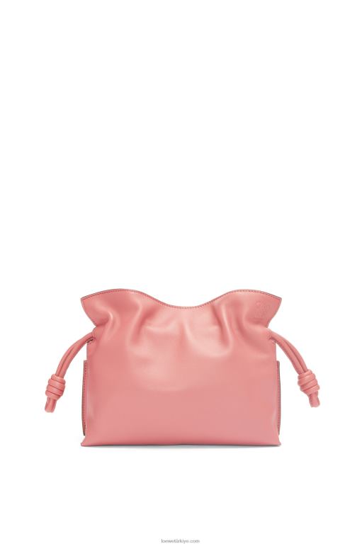 Loewe napa dana derisinden mini flamenko debriyajı 02600267 kadınlar şeftali çiçeği