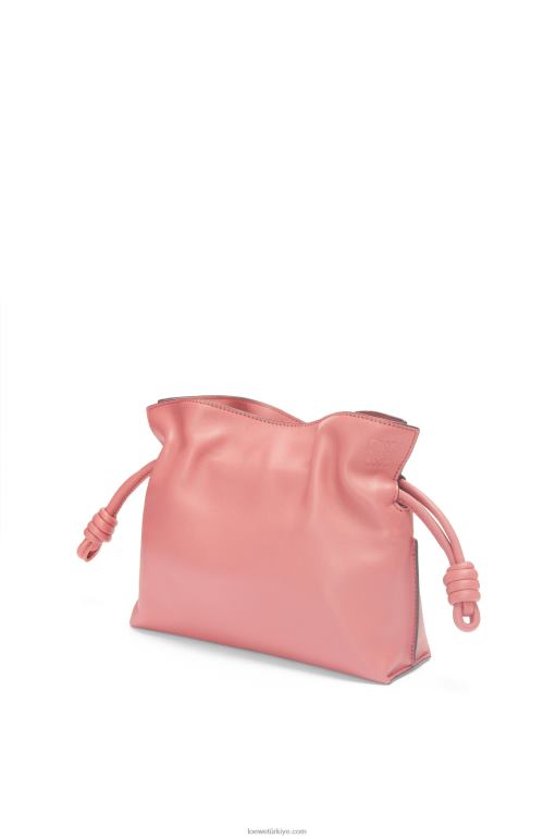 Loewe napa dana derisinden mini flamenko debriyajı 02600267 kadınlar şeftali çiçeği