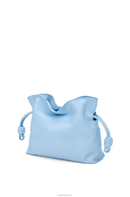 Loewe napa dana derisinden mini flamenko debriyajı 02600330 kadınlar tozlu mavi