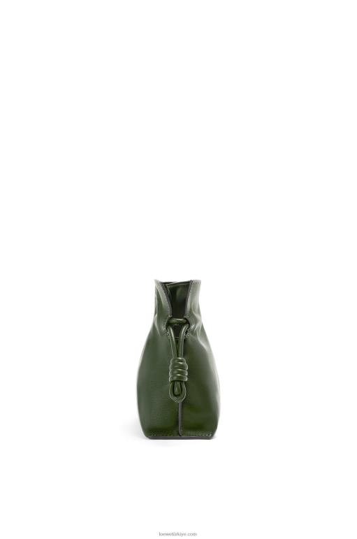 Loewe napa dana derisinden mini flamenko debriyajı 02600553 kadınlar eski haki