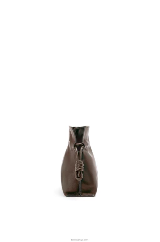Loewe napa dana derisinden mini flamenko debriyajı 02600555 kadınlar çikolata