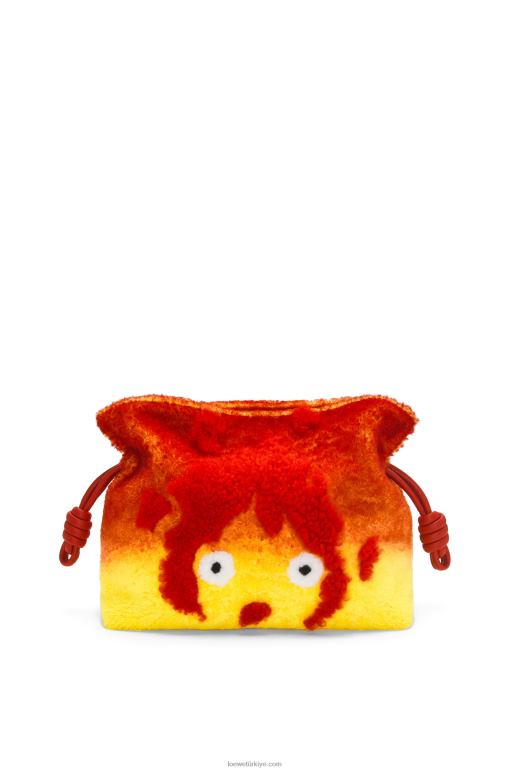 Loewe yünlü calcifer flamenco debriyajı 02600443 kadınlar kırmızı