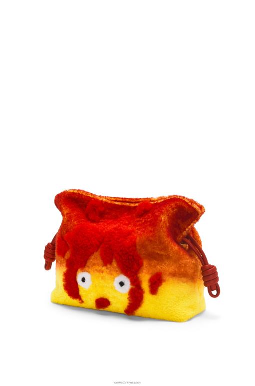Loewe yünlü calcifer flamenco debriyajı 02600443 kadınlar kırmızı