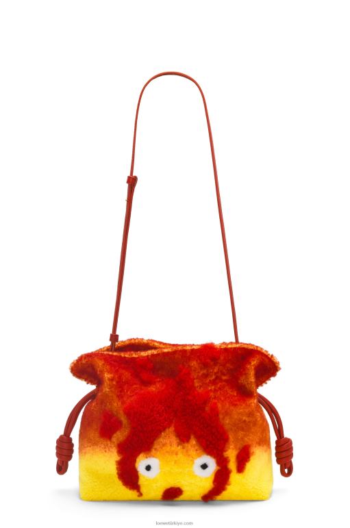 Loewe yünlü calcifer flamenco debriyajı 02600443 kadınlar kırmızı