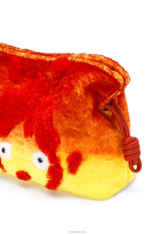 Loewe yünlü calcifer flamenco debriyajı 02600443 kadınlar kırmızı