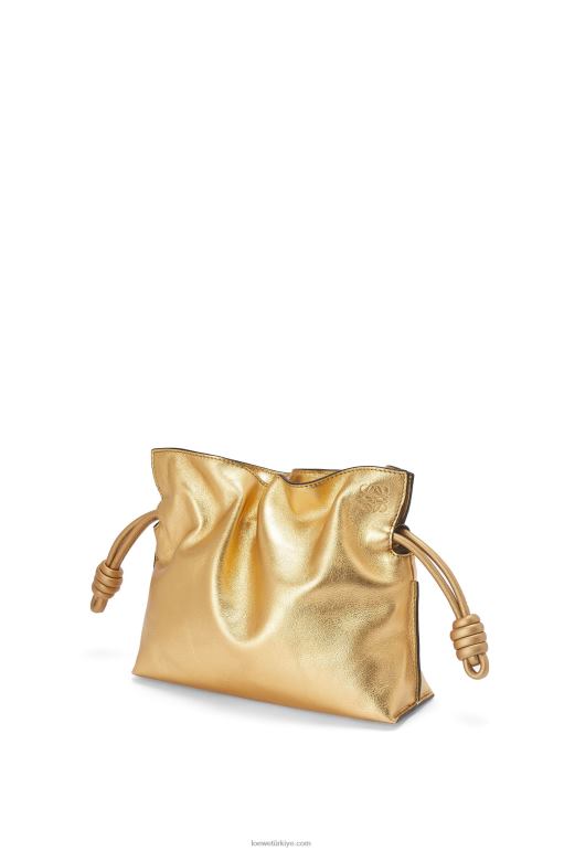 Loewe zincirli napa dana derisinden mini flamenko debriyajı 02600333 kadınlar altın