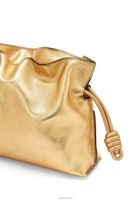 Loewe zincirli napa dana derisinden mini flamenko debriyajı 02600333 kadınlar altın