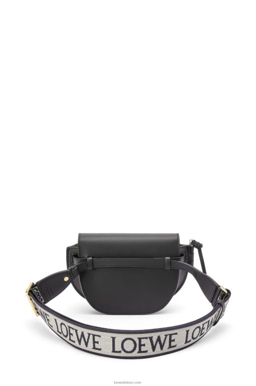 Loewe Yumuşak dana derisi ve jakarlı mini kapı ikili çanta 02600197 kadınlar siyah