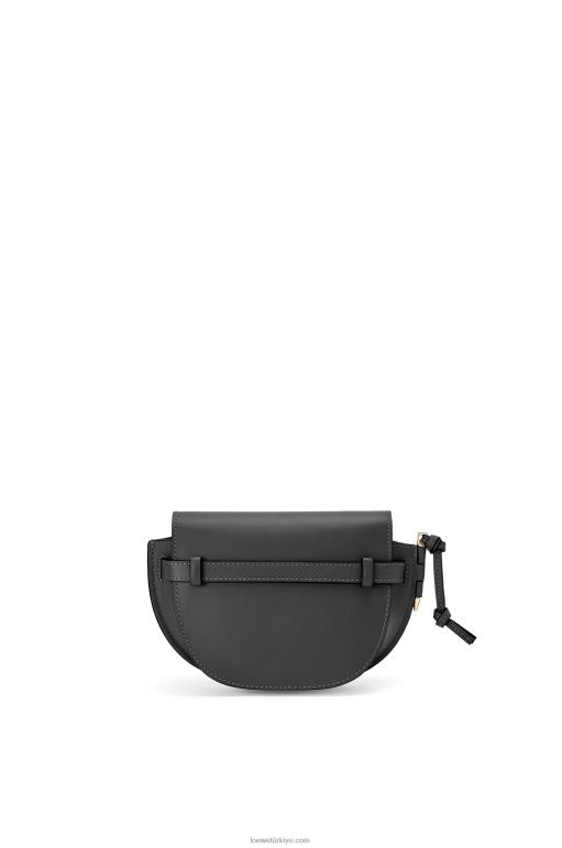 Loewe Yumuşak dana derisi ve jakarlı mini kapı ikili çanta 02600197 kadınlar siyah