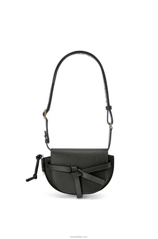 Loewe Yumuşak dana derisi ve jakarlı mini kapı ikili çanta 02600197 kadınlar siyah