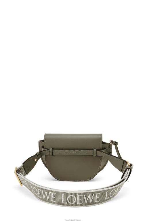 Loewe Yumuşak dana derisi ve jakarlı mini kapı ikili çanta 02600239 kadınlar sonbahar yeşili