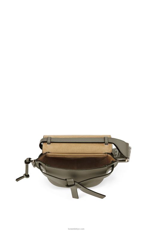 Loewe Yumuşak dana derisi ve jakarlı mini kapı ikili çanta 02600239 kadınlar sonbahar yeşili