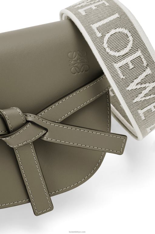 Loewe Yumuşak dana derisi ve jakarlı mini kapı ikili çanta 02600239 kadınlar sonbahar yeşili