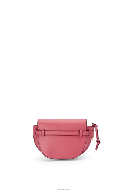 Loewe Yumuşak dana derisi ve jakarlı mini kapı ikili çanta 02600265 kadınlar erik gülü