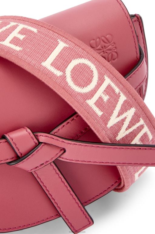 Loewe Yumuşak dana derisi ve jakarlı mini kapı ikili çanta 02600265 kadınlar erik gülü