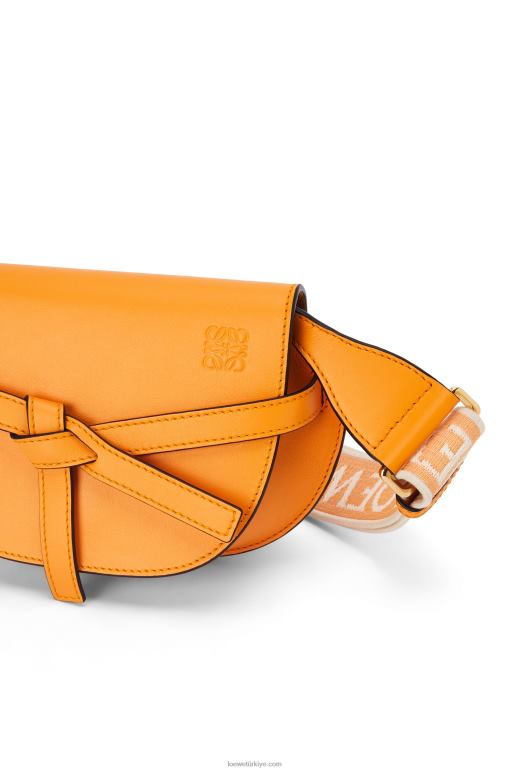 Loewe Yumuşak dana derisi ve jakarlı mini kapı ikili çanta 02600275 kadınlar mandalina