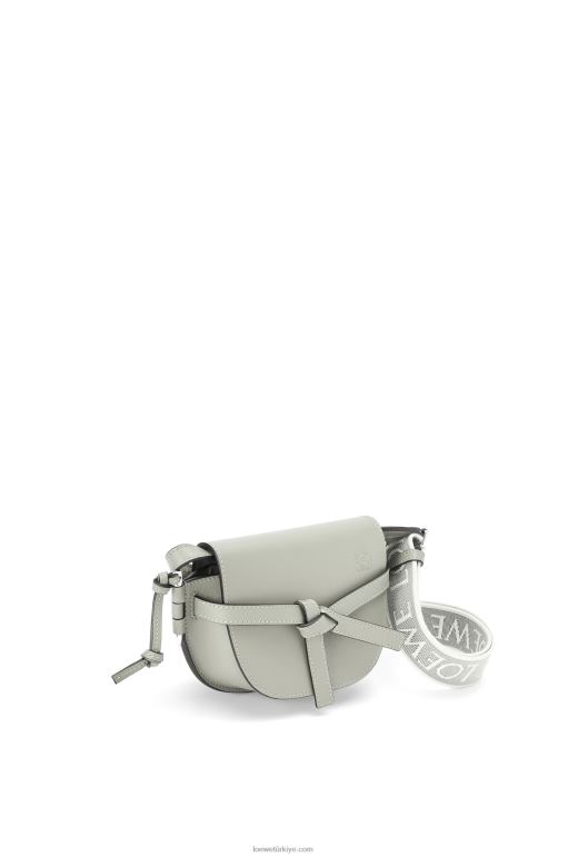 Loewe Yumuşak dana derisi ve jakarlı mini kapı ikili çanta 02600276 kadınlar kül grisi