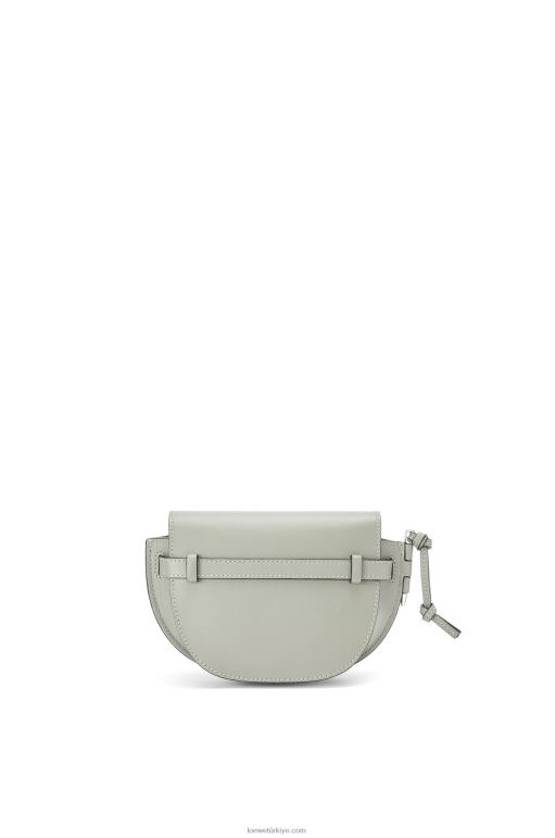Loewe Yumuşak dana derisi ve jakarlı mini kapı ikili çanta 02600276 kadınlar kül grisi