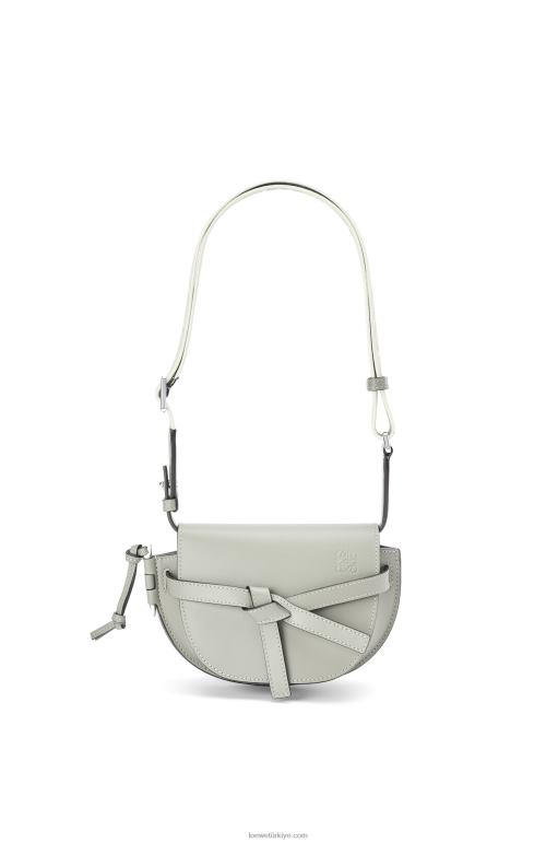 Loewe Yumuşak dana derisi ve jakarlı mini kapı ikili çanta 02600276 kadınlar kül grisi
