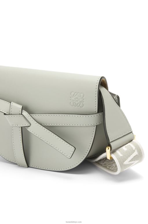 Loewe Yumuşak dana derisi ve jakarlı mini kapı ikili çanta 02600276 kadınlar kül grisi