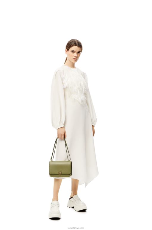 Loewe ipek dana derisinden goya çanta 02600301 kadınlar avokado yeşili